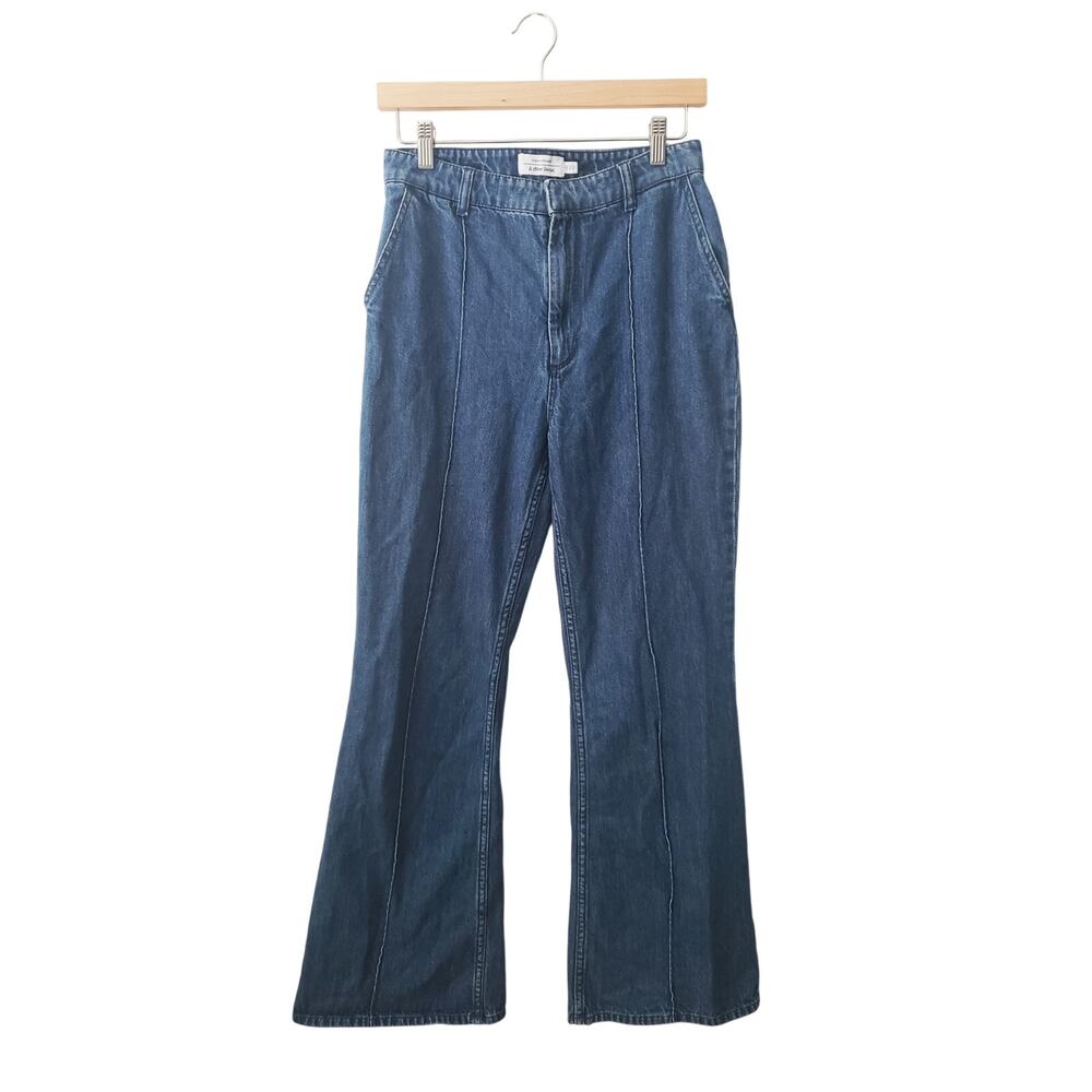 & Other Stories High Rise Flared Pintuck Jeans 100% Cotton Size 6